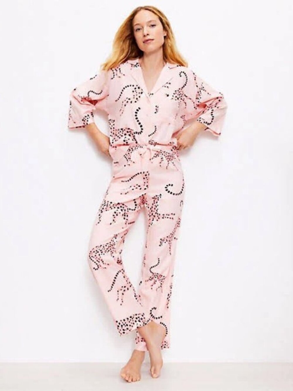 LOFT Sleep Pink Cheetahs Pajama Set ** Size Small